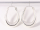55516 Lange ovale hoogglans zilveren oorringen - 48 mm.