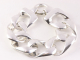 32212 Hoogglans zilveren armband met grote gourmet schakels