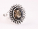 23584 Bewerkte zilveren ring met rookkwarts