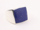 23727 Hoogglans zilveren ring met lapis lazuli