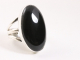 24385 Grote ovale zilveren ring met onyx