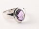 23649 Hoogglans zilveren ring met amethist
