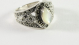 20780-17 Zilveren ring met parelmoer en marcasiet - maat 17