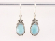 52548 Traditionele bewerkte zilveren oorbellen met larimar