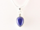 41092+HK Druppelvormige zilveren hanger met lapis lazuli aan ketting