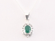 41365+HK Fijne opengewerkte zilveren hanger met jade aan ketting