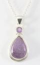 42793+HK Zilveren hanger met purpuriet en amethist aan ketting