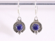 53741 Fijne bewerkte zilveren oorbellen met lapis lazuli