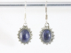 55076 Fijne bewerkte zilveren oorbellen met lapis lazuli