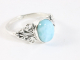 25616 Fijne bewerkte zilveren ring met larimar
