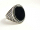 20729-22 Bewerkte ovale zilveren herenring met onyx