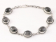 31764 Bewerkte zilveren armband met zwarte rutielkwarts