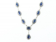 10648 Bewerkte zilveren ketting met blauwe saffier