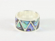 21695 Zware zilveren ring met abalone schelp
