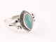 20926 Fijne bewerkte zilveren ring met aqua chalcedoon