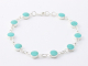 32588 Hoogglans zilveren armband met groene turkoois