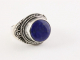 22765 Bewerkte zilveren ring met lapis lazuli - maat 18.5
