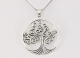 40631+HK Ronde zilveren hanger met levensboom aan ketting