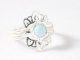 25690-17 Fijne opengewerkte zilveren ring met larimar - maat 17
