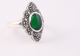 22613 Zilveren ring met jade en marcasiet