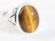 25524 Hoogglans zilveren ring met tijgeroog