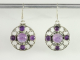 50858 Ronde opengewerkte zilveren oorbellen met amethyst