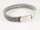 31634 Zware gevlochten zilveren armband met kliksluiting