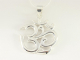 40719+HK Grote zilveren ohm hanger aan ketting