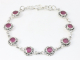 32472 Bewerkte zilveren armband met blauwe saffier