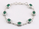31454 Bewerkte zilveren schakelarmband met jade
