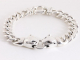 31901 Zilveren armband met gourmet schakels en tijgerkoppen
