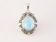 41551 Opengewerkt zilveren medaillon met larimar