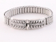 31393-19cm Zware zilveren schakelarmband met gegraveerde kliksluiting - pols 19 cm