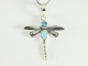 40760+HK Zilveren libelle hanger met larimar en blauwe topaas aan ketting
