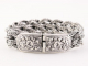 31655-19.5cm Zware gevlochten zilveren armband met kliksluiting - lengte 19.5 cm