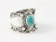 21816-18.5 Bewerkte zilveren ring met turkoois - maat 18.5