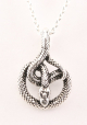 42391+HK Zilveren slang hanger aan ketting