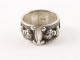 21821-19.5 Traditionele bewerkte zilveren ring met ohm mantra