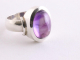 22225 Zware hoogglans zilveren ring met amethist
