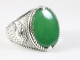 25534 Zware bewerkte zilveren ring met jade