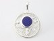 42851 Ronde opengewerkte zilveren hanger met lapis lazuli