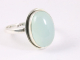 25493 Ovale zilveren ring met aqua chalcedoon