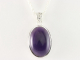 40973+HK Ovale zilveren hanger met amethist aan ketting