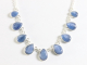 10634 Zilveren collier met blauwe kyaniet stenen