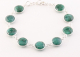 31467 Zilveren schakelarmband met smaragd