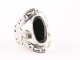 23135 Opengewerkte zilveren ring met onyx