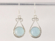 51670 Zilveren oorbellen met blauwe chalcedoon