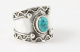 21816-18 Bewerkte zilveren ring met turkoois - maat 18