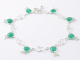 61273 Zilveren enkelband met groene onyx en fijne parels