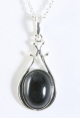 43293+HK Zilveren hanger met onyx aan ketting